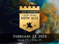 A Golden Banner Crowned By A Castle And Flag Reading New Year New Age 2024. The Text Below Reads: February 23, 2024. 10am Pt | 1pm Et.