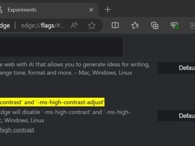 Enabling Forced Colors Flag In Edge